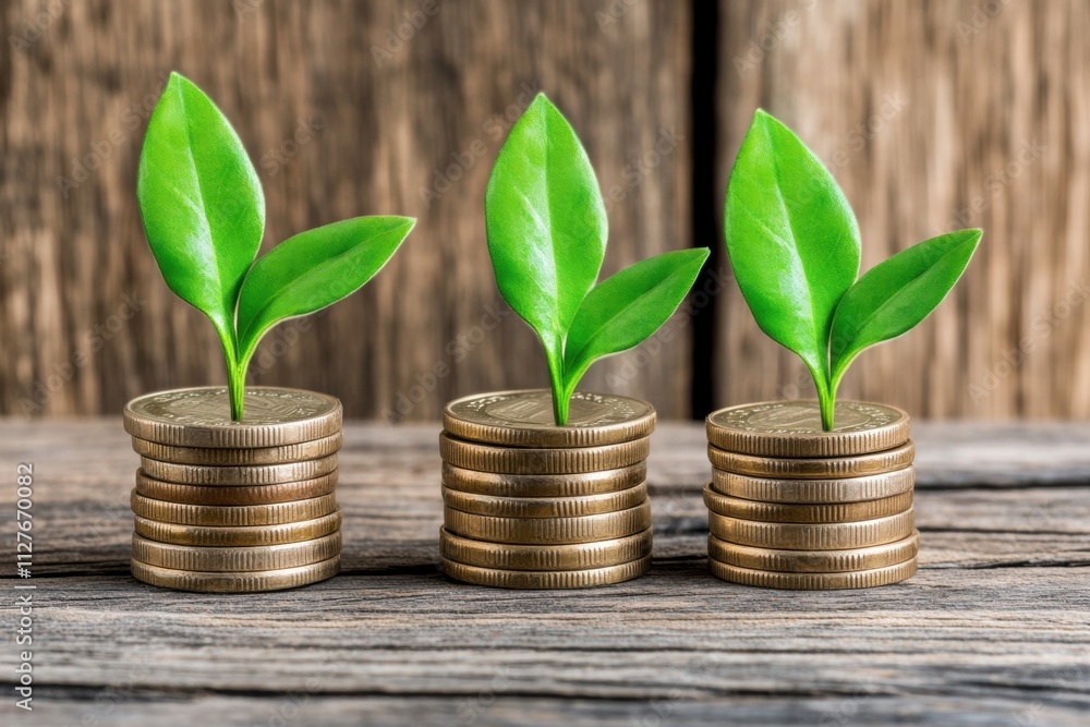 Growing Money Sustainable Investment Concept Growing Money Sustainable Investment Concept