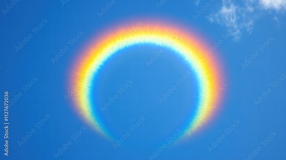 Obraz premium Circular Rainbow in a Blue Sky