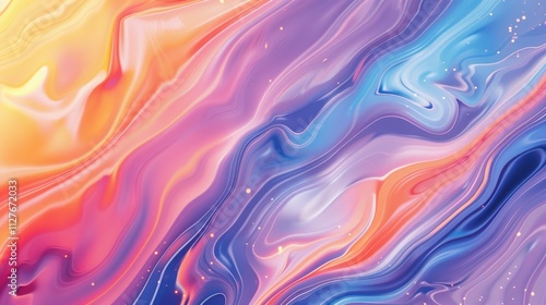 Abstract Swirling Pastel Colors Liquid Art Design