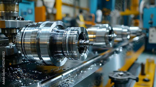 Metal Part Production Line in a Modern Factory