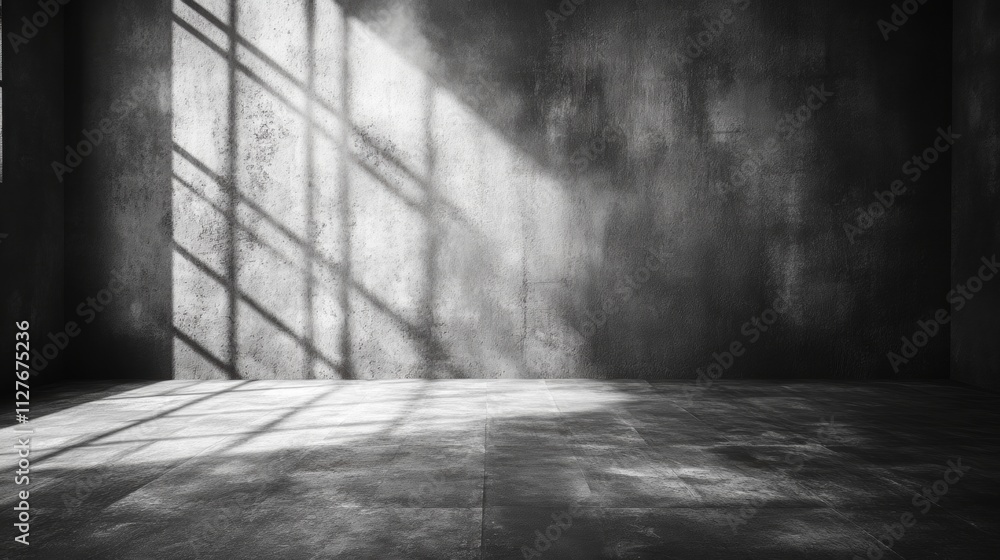 Sunlit Concrete Room Interior Sunlit Concrete Room Interior