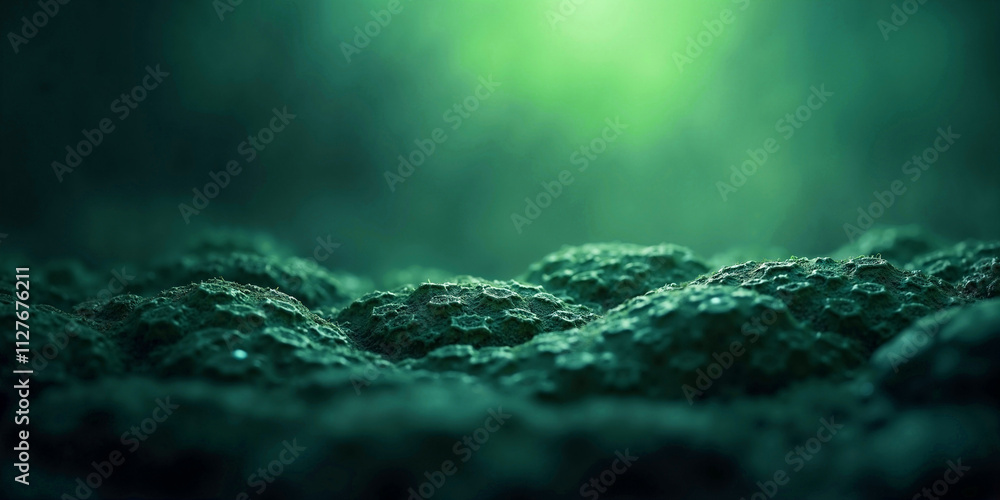 Abstract green organic surface resembling moss or microbial structures in soft light. Ideal for natural, scientific and artistic backgrounds. Macro Photo. Abstract green organic surface resembling moss or microbial structures in soft light. Ideal for natural, scientific and artistic backgrounds. Macro Photo.