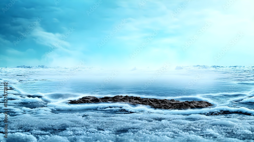 Fototapeta premium Frozen Lake Winter Landscape