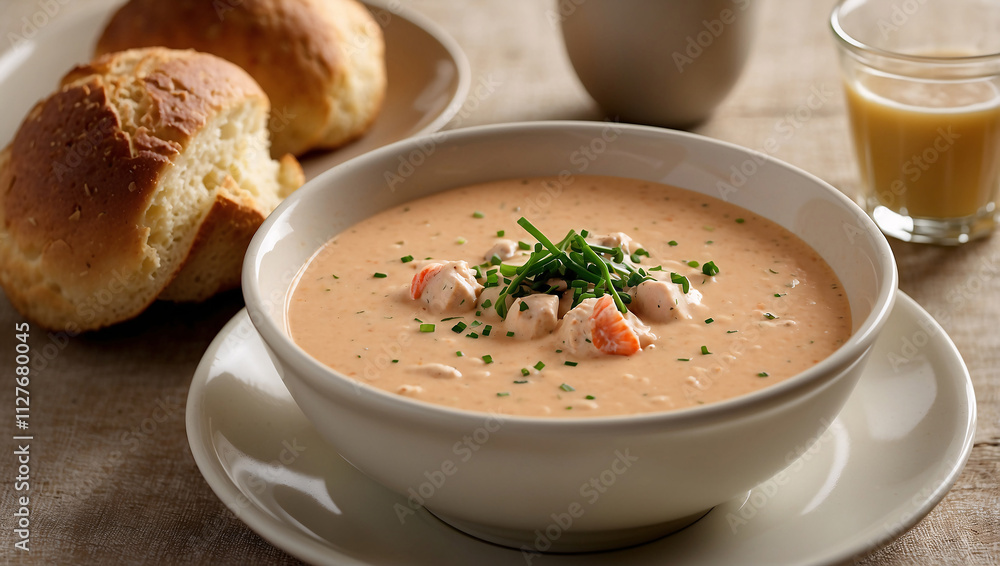 Creamy Lobster Bisque with Truffle Oil and Chives Creamy Lobster Bisque with Truffle Oil and Chives