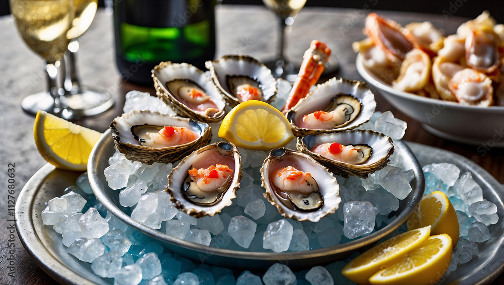 Elegant Seafood Platter with Oysters and Crab Legs Elegant Seafood Platter with Oysters and Crab Legs