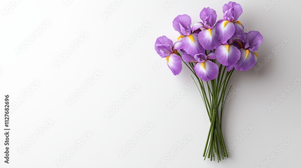 Beautiful Violet Orchids on White Background for Floral Arrangement Beautiful Violet Orchids on White Background for Floral Arrangement