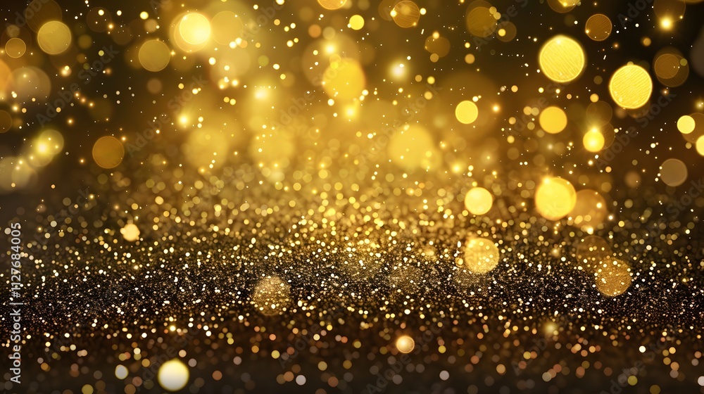 Abstract golden bokeh lights and glitter on black background. Abstract golden bokeh lights and glitter on black background.