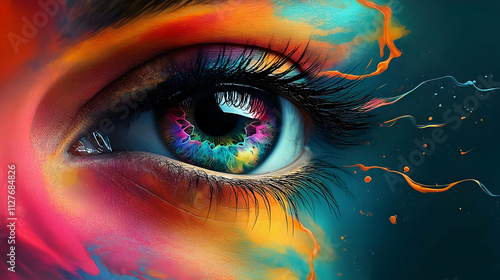 Vibrant Eye: Colorful Abstract Art Explodes with Imagination