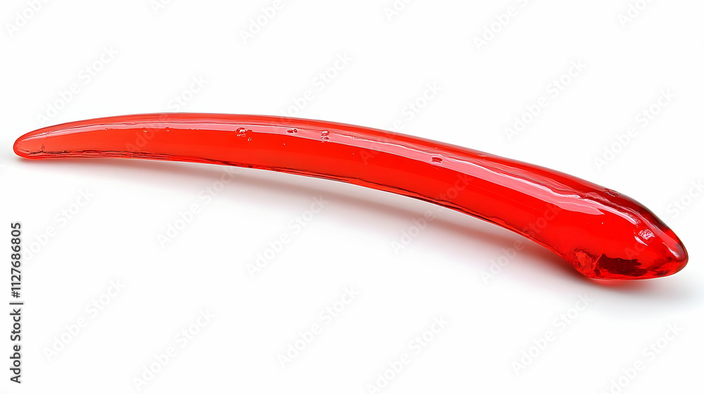 Red Glass Sculpture: Curved, Polished, Abstract Art Red Glass Sculpture: Curved, Polished, Abstract Art