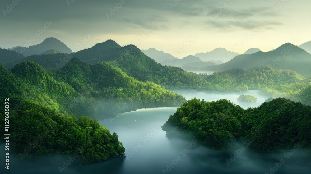 Lush Green Mountains and Coastal Views in Phuket Lush Green Mountains and Coastal Views in Phuket