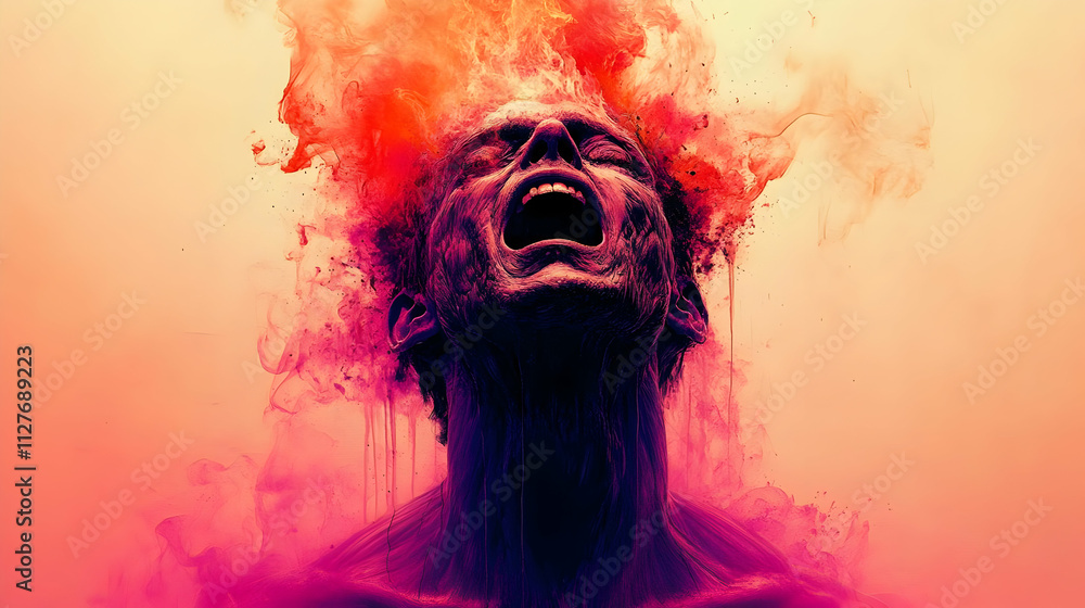 Crimson Rage: Abstract Art Explodes with Intense Emotion Crimson Rage: Abstract Art Explodes with Intense Emotion