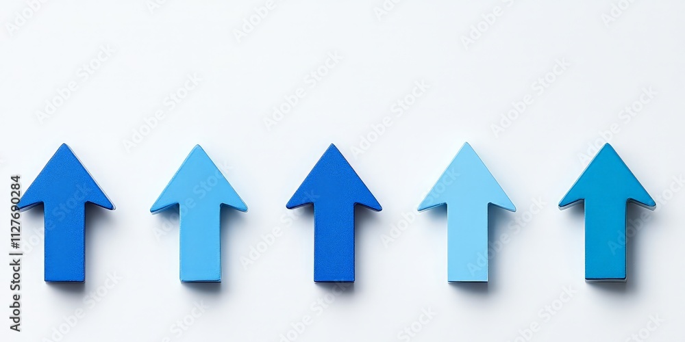 Blue Arrows Representing Business Growth Concept Blue Arrows Representing Business Growth Concept