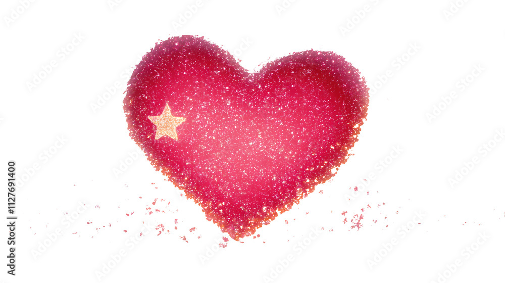 Emotion love pink blurred heart with glitter star splashing Emotion love pink blurred heart with glitter star splashing