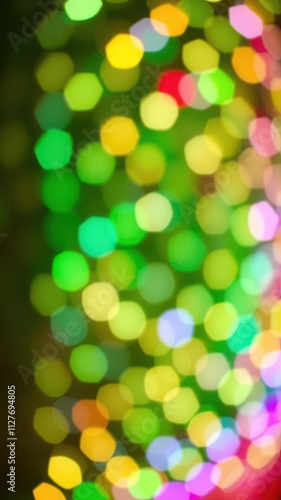 Play of green light on defocusing blur led lamps background creating a mesmerizing and colorful abstract pattern, background