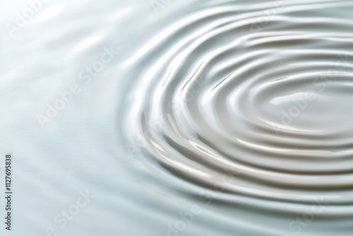 An abstract view of soft ripples forming on a smooth, creamy surface, accentuating tranquility and elegance while evoking a sense of calm and serenity. photo