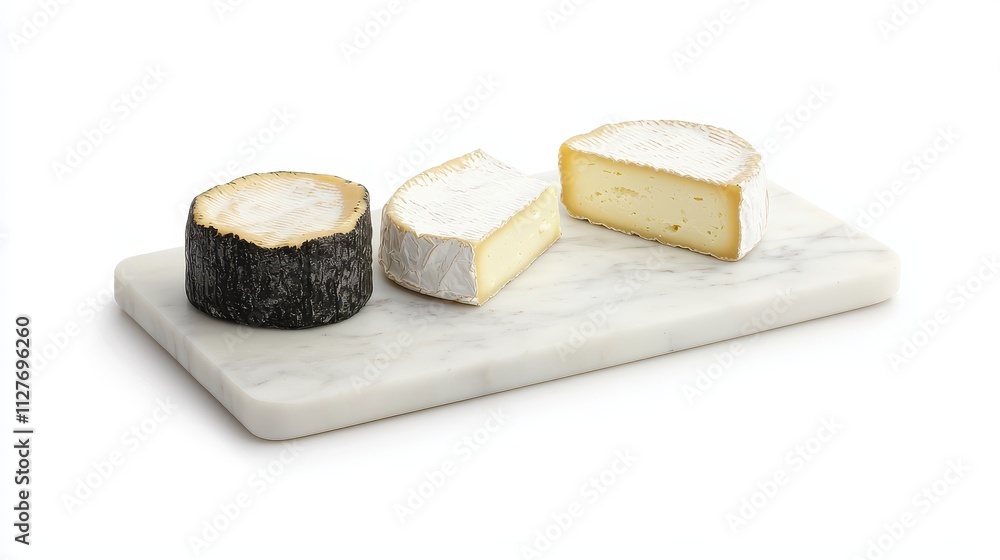 Assorted Cheese Varieties on Marble Board for Culinary Presentation Assorted Cheese Varieties on Marble Board for Culinary Presentation