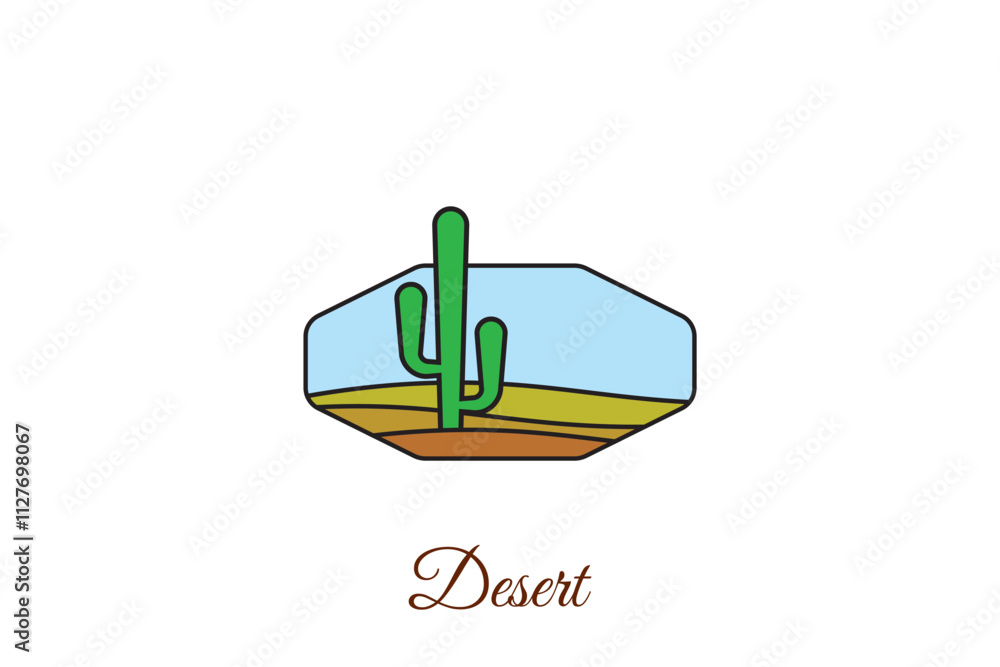 Minimalist desert logo with cactus, abstract desert logo design, sunset, sunrise, landscape. Minimalist desert logo with cactus, abstract desert logo design, sunset, sunrise, landscape.