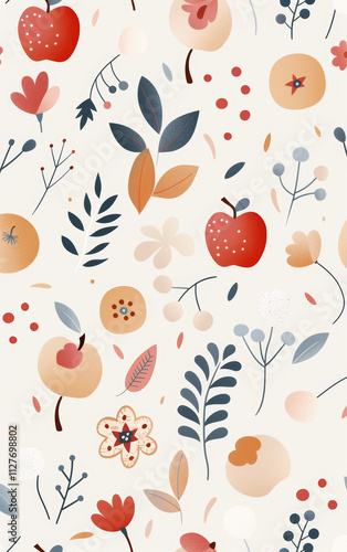 Retro style floral texture art background
