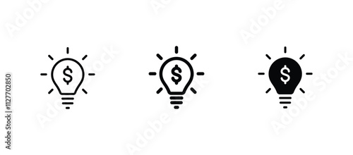 light bulb with dollar symbol icon vector	