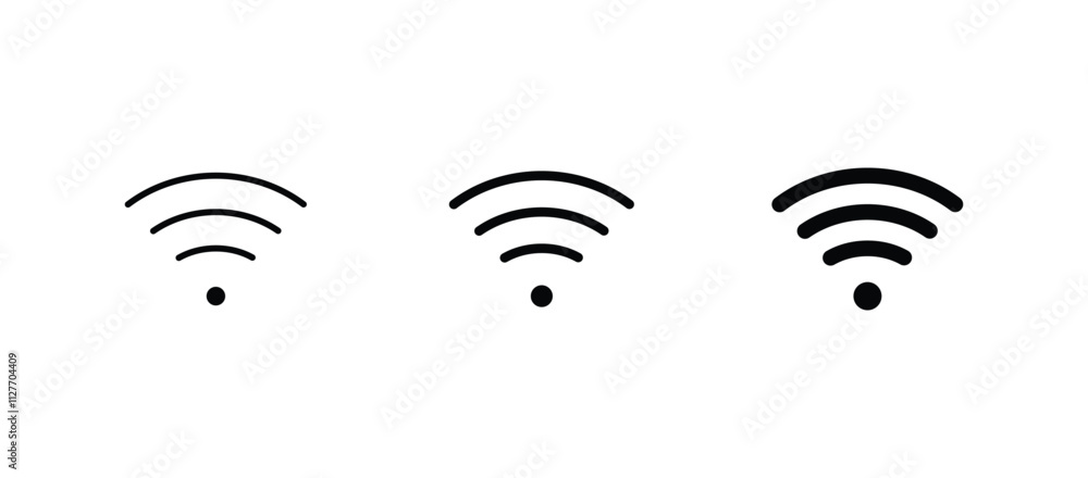 Wifi icon set vector. Wireless symbol icon vector Wifi icon set vector. Wireless symbol icon vector