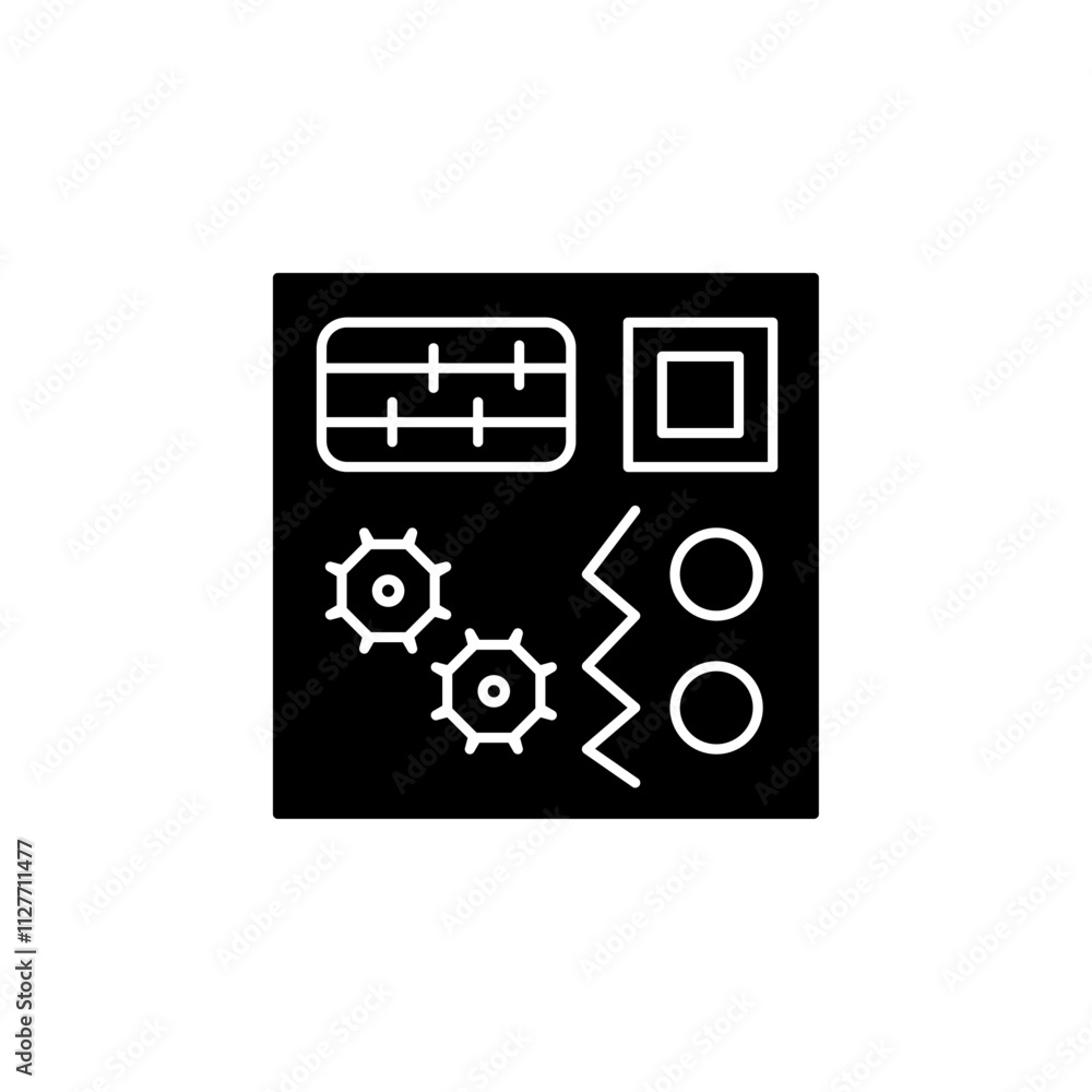 busy board icon Vector flat thin line illustration busy board icon Vector flat thin line illustration