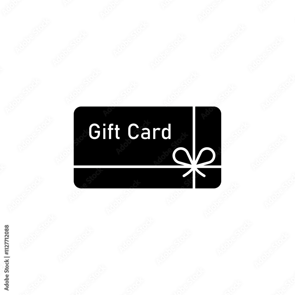 gift card icon Vector flat thin line illustration gift card icon Vector flat thin line illustration