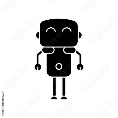 Intelligent tactical bot icon Vector flat thin line illustration