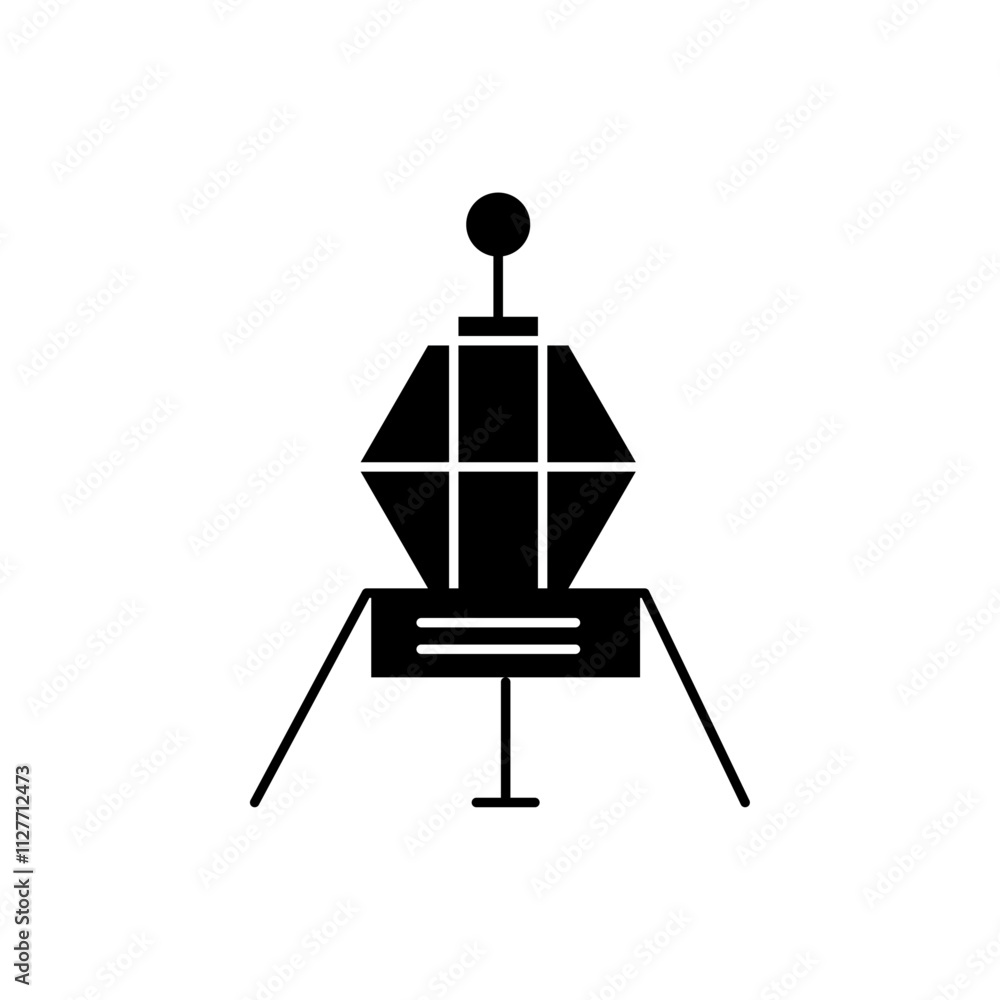 Lander icon Vector flat thin line illustration Lander icon Vector flat thin line illustration