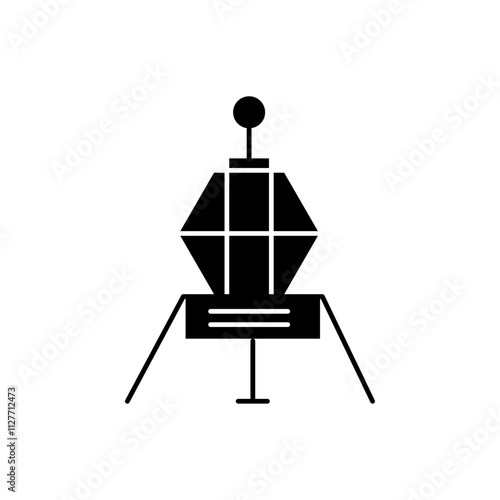 Lander icon Vector flat thin line illustration