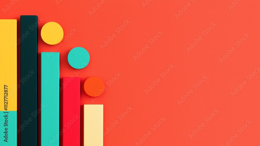 Abstract design featuring colorful geometric shapes on a vibrant background. Abstract design featuring colorful geometric shapes on a vibrant background.