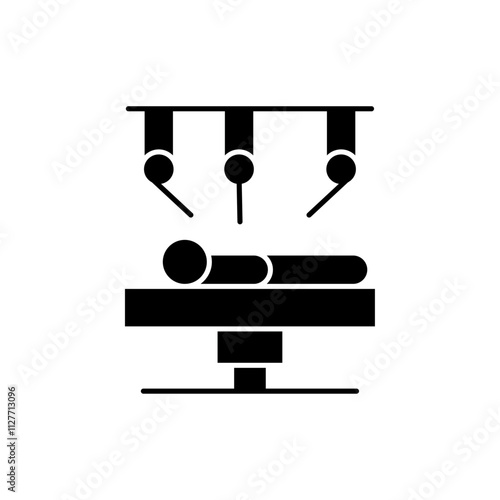 Robotic surgery icon Vector flat thin line illustration