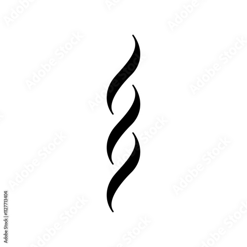 Smoke steam silhouette icon Vector flat thin line illustration