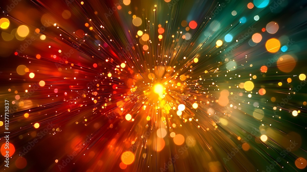 Fototapeta premium Festive Burst of Light Abstract Bokeh Background