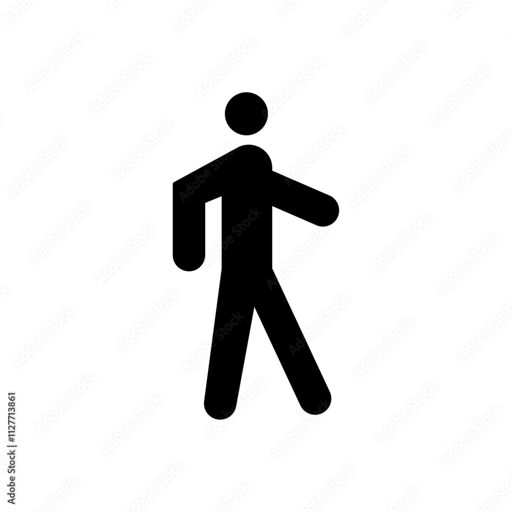 Walker icon Vector flat thin line illustration Walker icon Vector flat thin line illustration