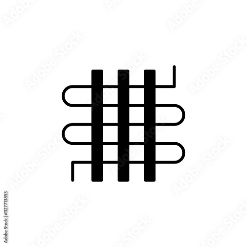 Underfloor heating icon Vector flat thin line illustration