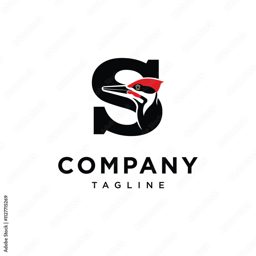Letter S Woodpecker Logo Icon Vector