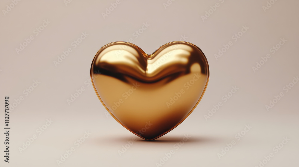 shiny golden heart symbolizing love and affection, isolated on soft background. This elegant design captures warmth and beauty, perfect for various romantic themes shiny golden heart symbolizing love and affection, isolated on soft background. This elegant design captures warmth and beauty, perfect for various romantic themes