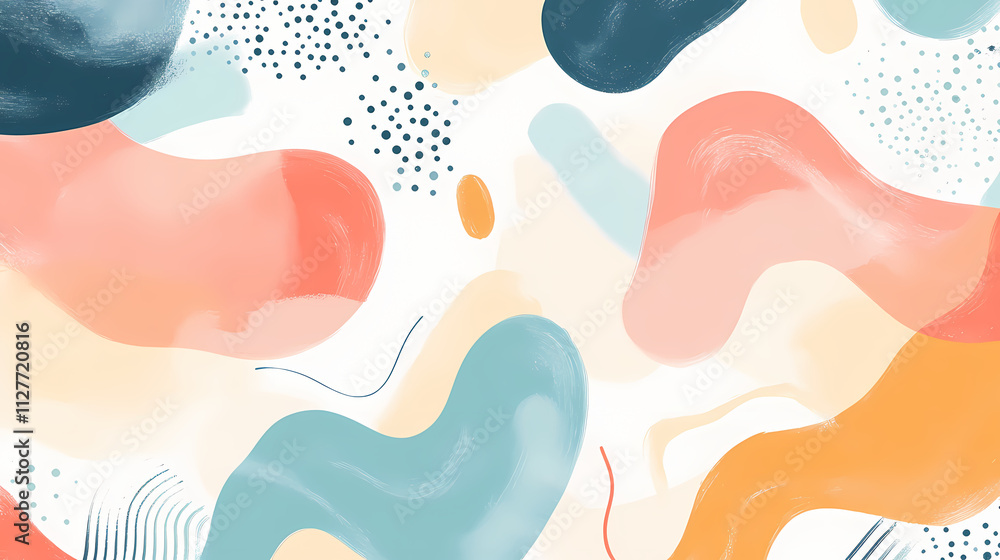 Motif abstrait fluide en tons pastel sur fond clair. Lumina. Illustration Motif abstrait fluide en tons pastel sur fond clair. Lumina. Illustration