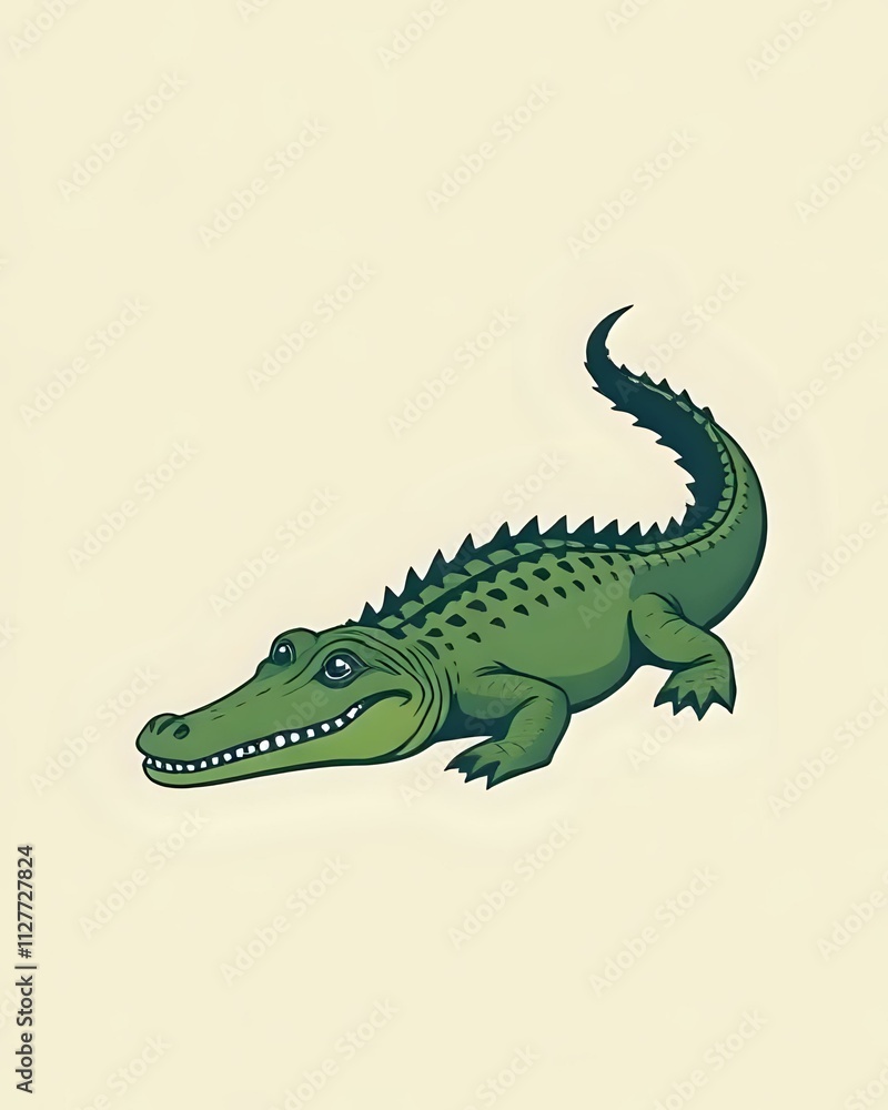 Fototapeta premium illustration d'un crocodile dans son milieu naturel