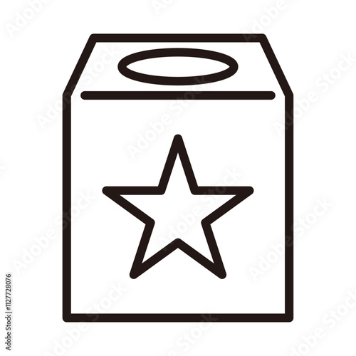 くじ引きの箱の線画アイコン