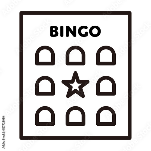 ビンゴカードの線画アイコン