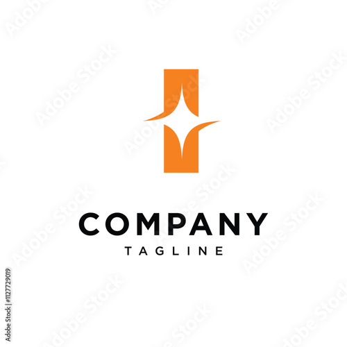 Letter I Shine Logo Icon Vector
