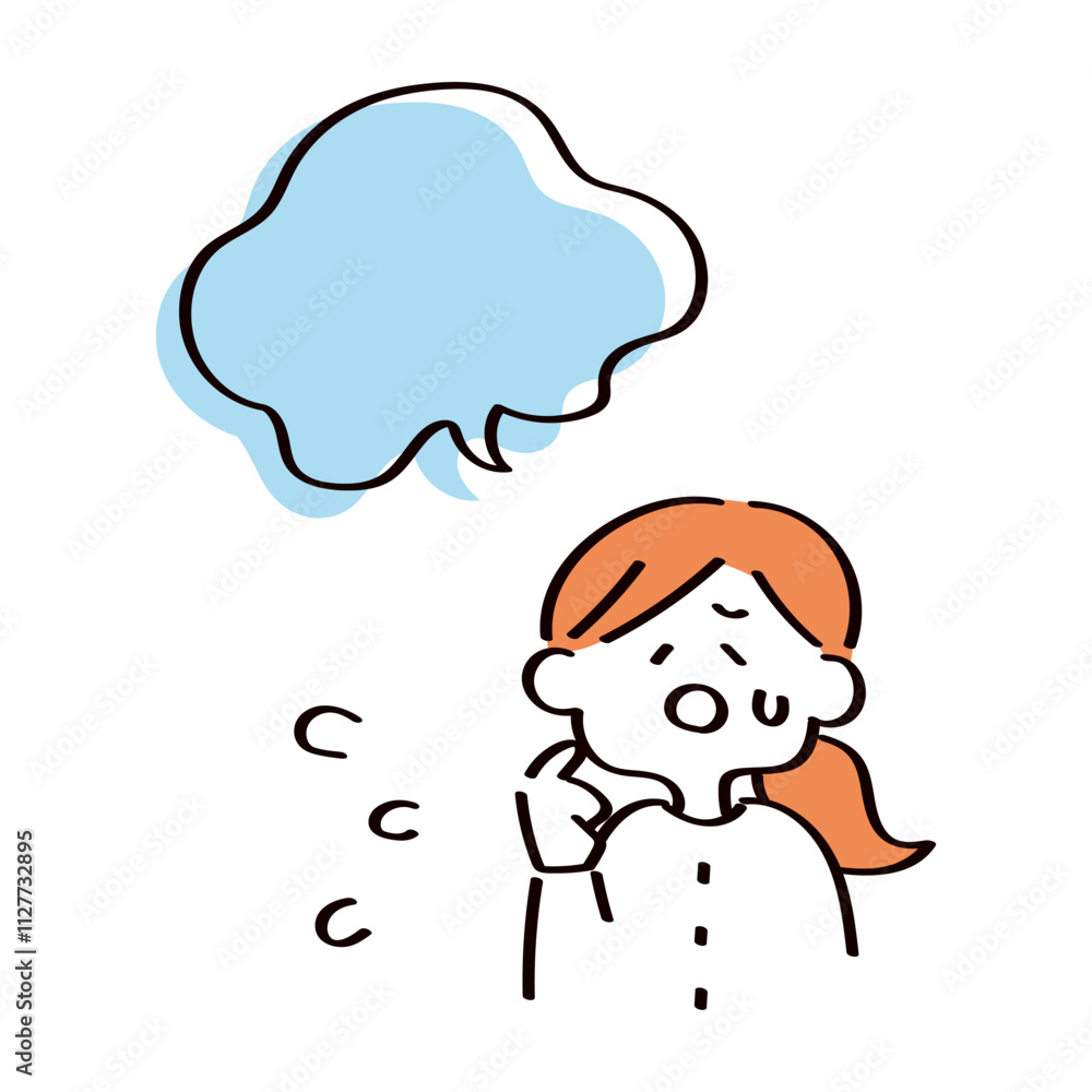 焦っている女性のイラスト