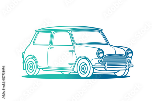 Racing retro car. Original vector illustration in vintage style.