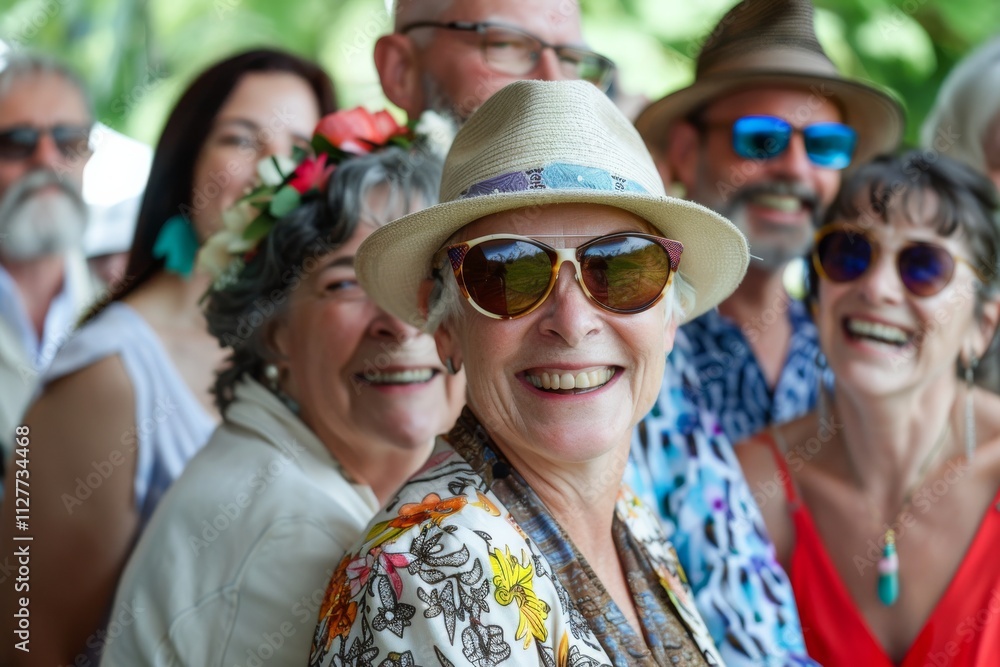 Group of happy senior people dancing at the summer party. Selective focus. Group of happy senior people dancing at the summer party. Selective focus.