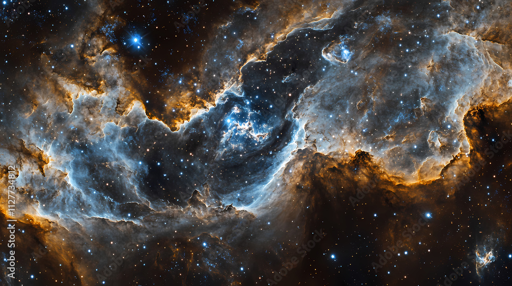 Infinite space background with stars and galaxies reflected in superlative nebular. Nebulous. Illustration Infinite space background with stars and galaxies reflected in superlative nebular. Nebulous. Illustration