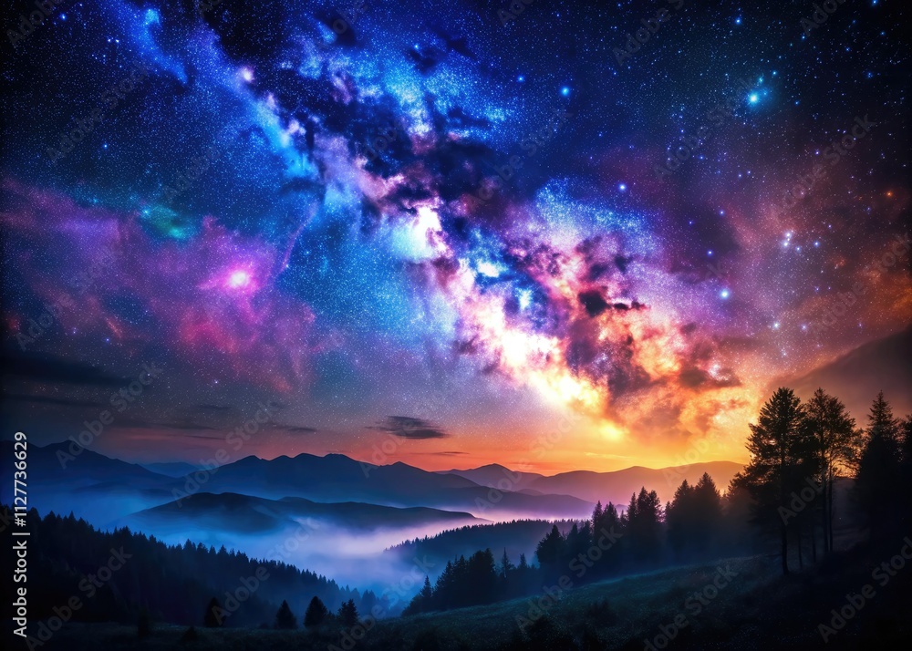 Fototapeta premium Artistic night photography: a mysterious gradient texture blends deep shades, crafting an enigmatic and atmospheric scene.