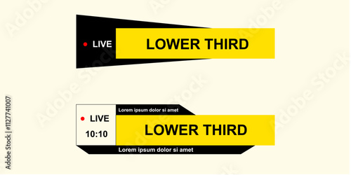 Graphic set lower thirds for media television video. from abstract shapes.