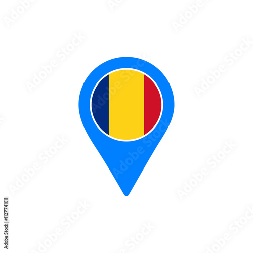 Romania location pin with national flag design vector illustration Free Download Romania location pin with national flag design vector illustration - GFXLoad