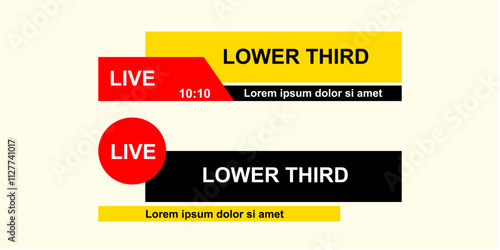 Graphic set lower thirds for media television video. from abstract shapes.